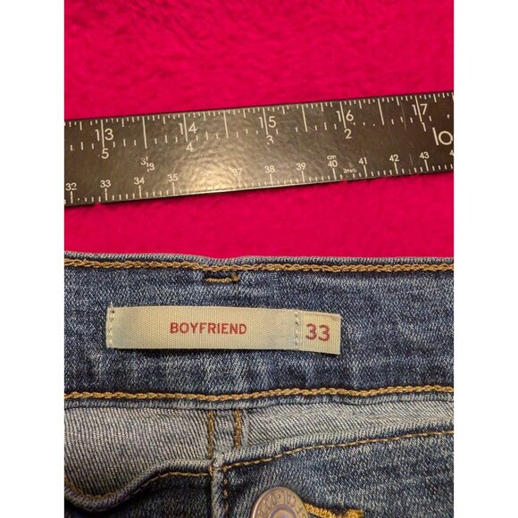 Levi's Women's Boyfriend Jeans Size 33 Mid-Rise Stretch Cropped - Picture 6 of 7